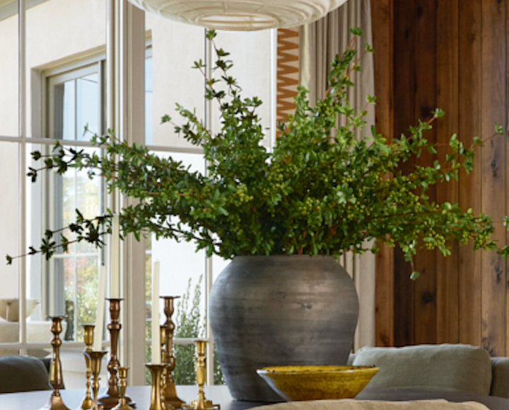 Berry Pyracantha in Vintage Chinese Water Pot Container